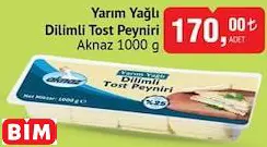 AKNAZ YARIM YAĞLI DİLİMLİ TOST PEYNİRİ